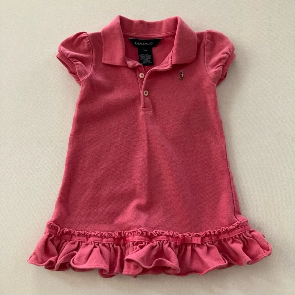 Ralph Lauren Baby Girl 18 Months Pink Polo Ruffle Dress